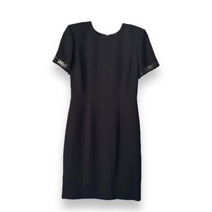 NEW Donna Morgan Little Black Dress Scoop Neck Zip Short Sleeve Womens 6